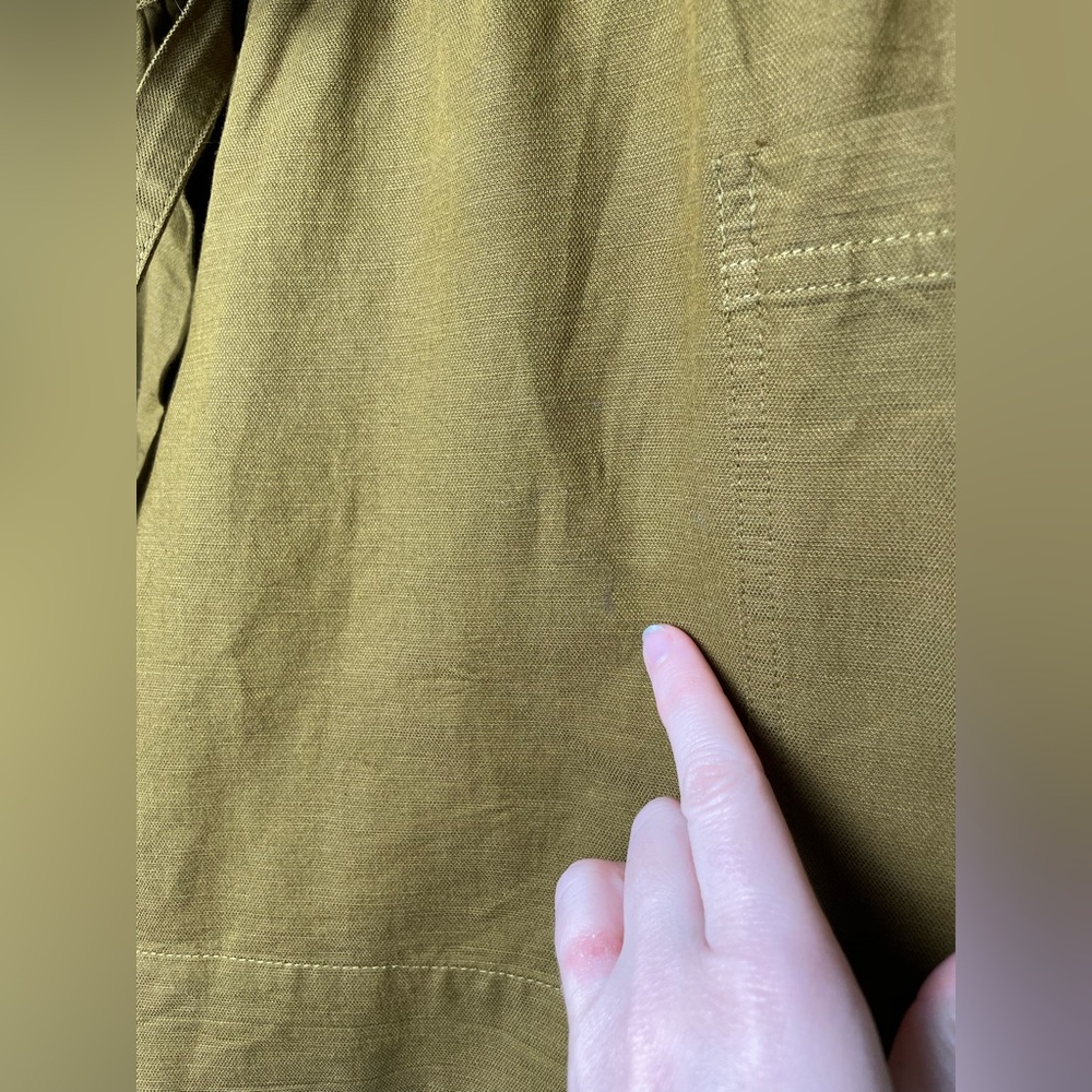 Like New Old Navy Cotton Rompe Adjustable Waist 6” Inseam Brown/Green Plus 1X - Picture 9 of 13